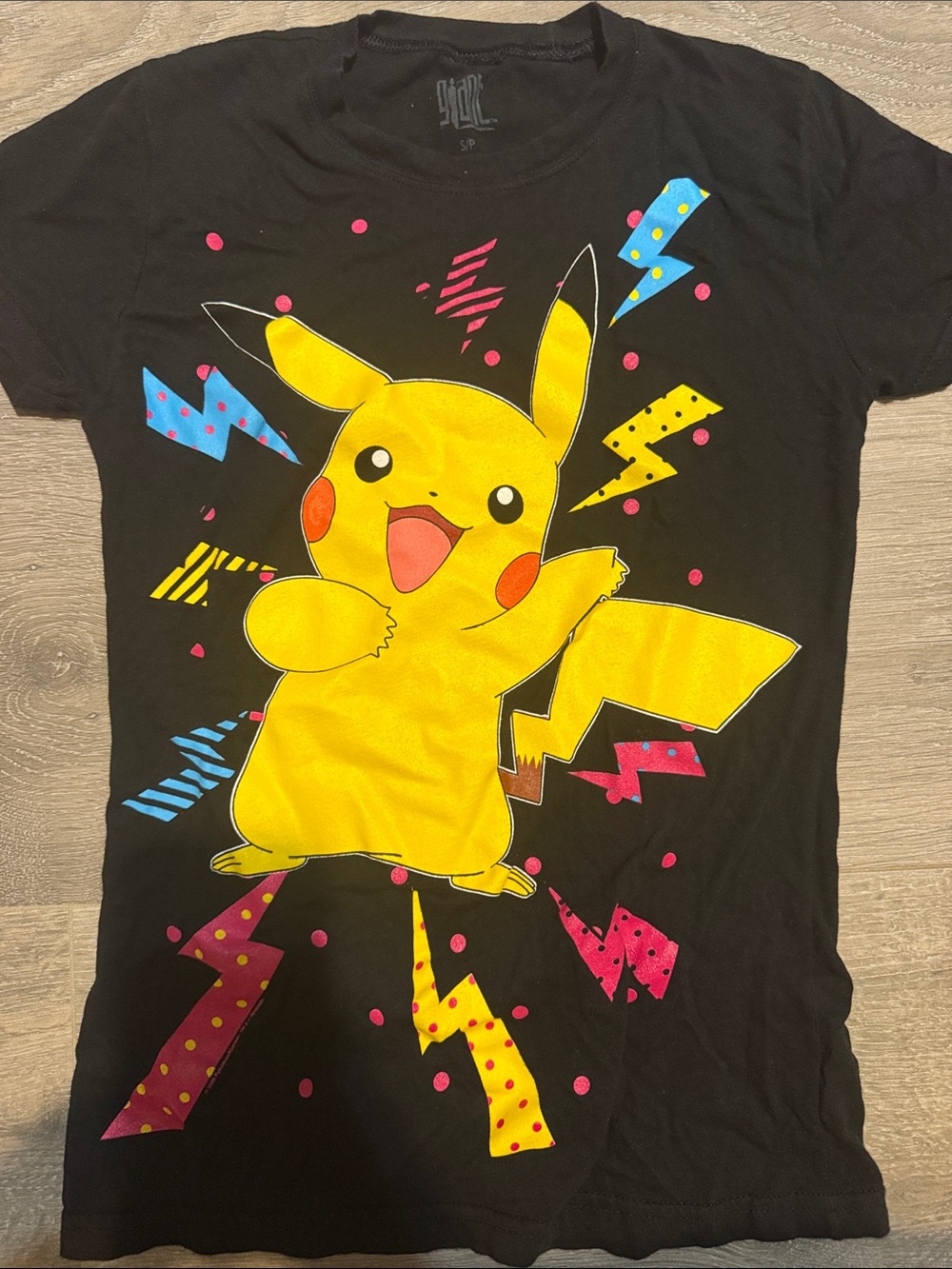Pikachu Pokemon Retro Pop Tee in Black - Women’s Small